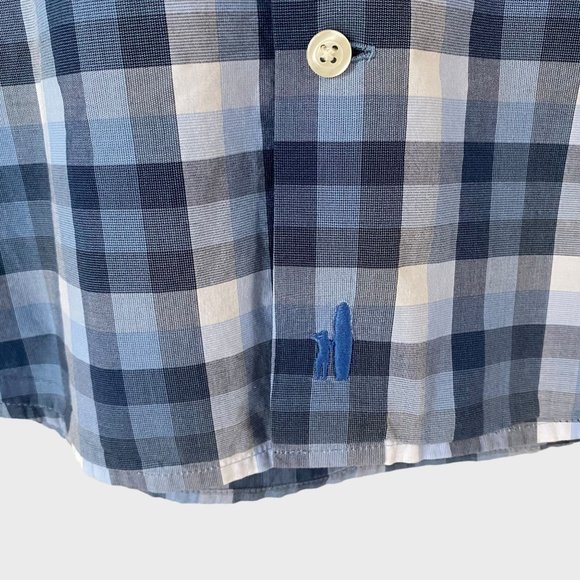 Johnnie-O Hangin' Out Button-Down Shirt Mens Large Blue Check Cotton Long Sleeve - Picture 8 of 13